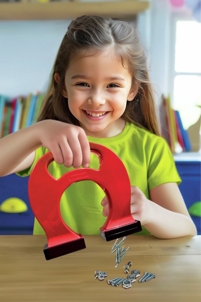 Learning Resources Magnete Gigante A Ferro Di Cavallo 12,5 Cm Per Bambini – Giocattolo Scientifico Con Poli Nord/Sud