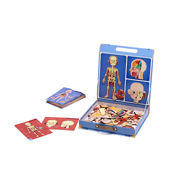 EUREKAKIDS Cuerpo Humano Magnético – Maletín Educativo Con 100 Piezas Y Tarjetas Didácticas En 6 Idiomas (A Partir De 7 Años)